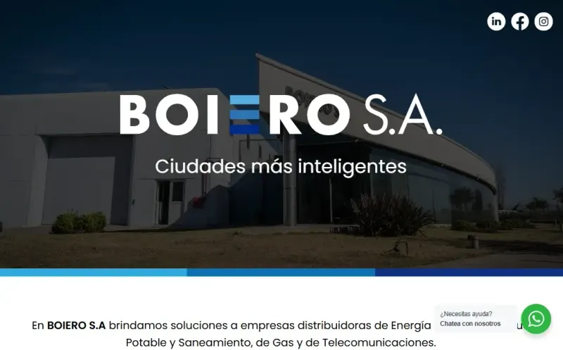 BOIERO S.A. - Sitio web de soluciones para energía, agua y telecomunicaciones.